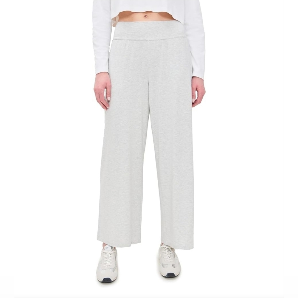 NWT Sweaty Betty Work Out Yoga Gray Wide-Leg Pants Cropped Ankle M Gray 😀
